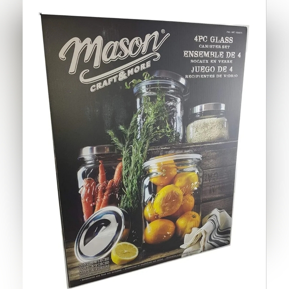 Mason 4-Piece Glass Canister Set - Picture 3 of 4